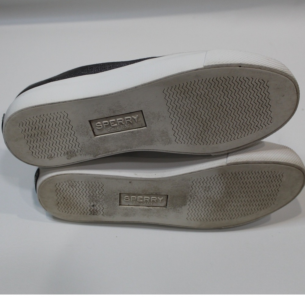 Sperry Top Sider Women's Gray Sparkle Canvas Low Top Shoes Size 7M STS80332‎ - Picture 7 of 8